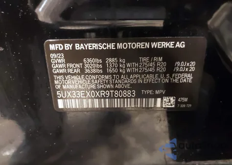 2024 BMW X6 xDrive40I z USA, uszkodzony, nr VIN 5UX33EX0XR9T80883